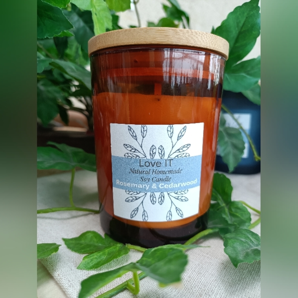 Natural Rosemary & Cedarwood Soy Candle